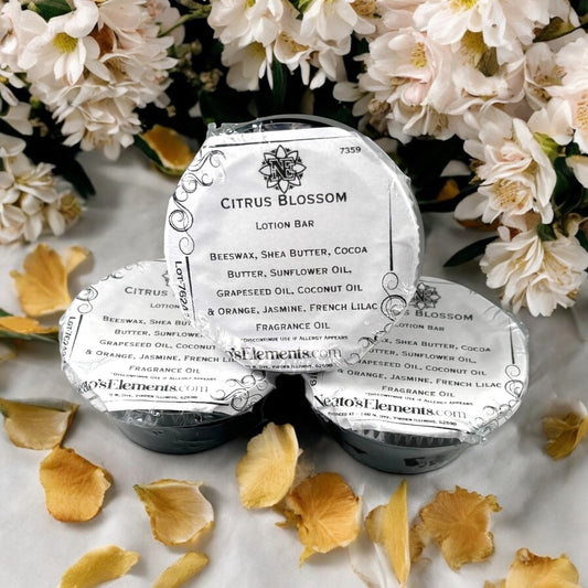 Neatos Elements Citrus Blossom Lotion Bar, solid bar with natural ingredients for intense moisturization and skin protection.
