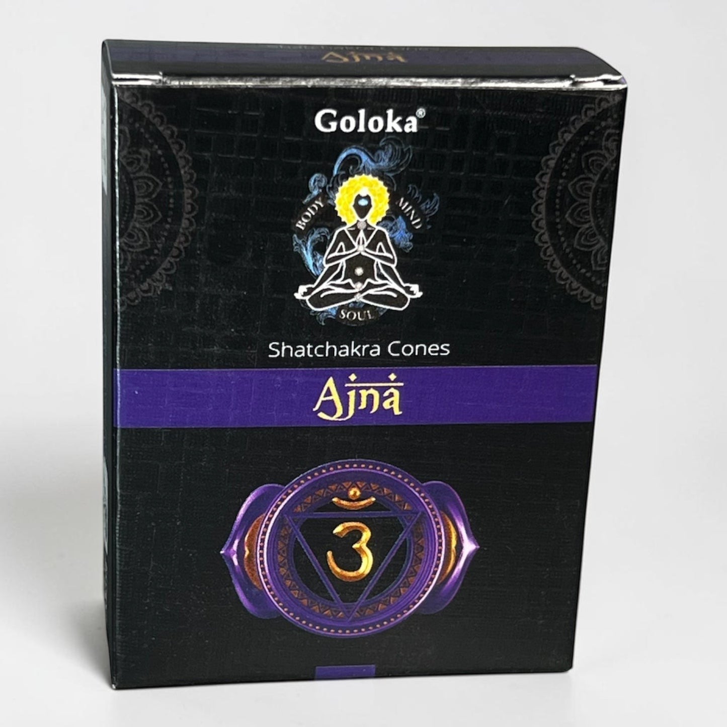 Neatos Elements Goloka Chakra Ajna incense cones, 10 count box, handmade in India, non-toxic, eco-friendly