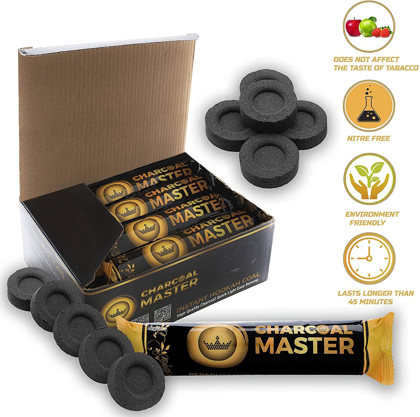 Charcoal Master Instant Light Charcoal Disks - Neatos Elements