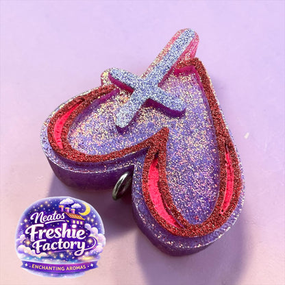 Kiwi-Berry Splash Heart & Cross Car Hanging Freshie
