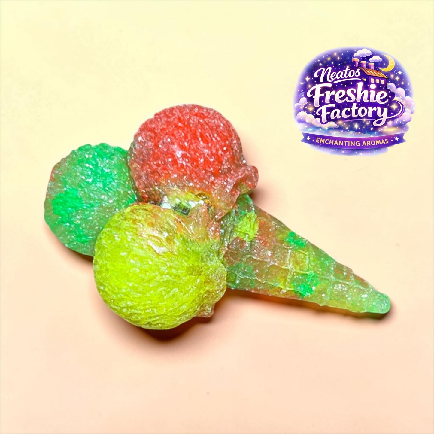 Paradise Gone Wild Triple Scoop Ice Cream Cone Car Vent Freshie