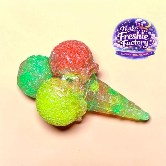 Paradise Gone Wild Triple Scoop Ice Cream Cone Car Vent Freshie