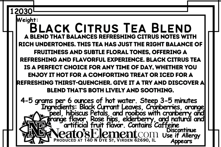 Black Citrus Tea Blend