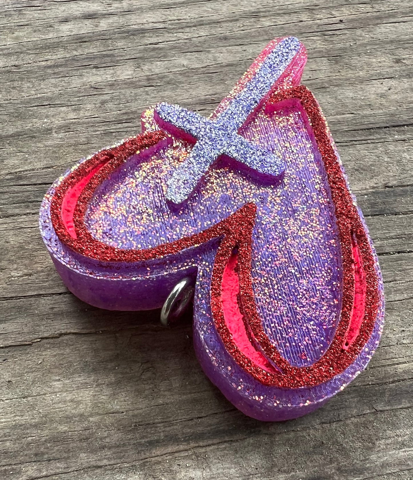 Kiwi-Berry Splash Heart & Cross Car Hanging Freshie