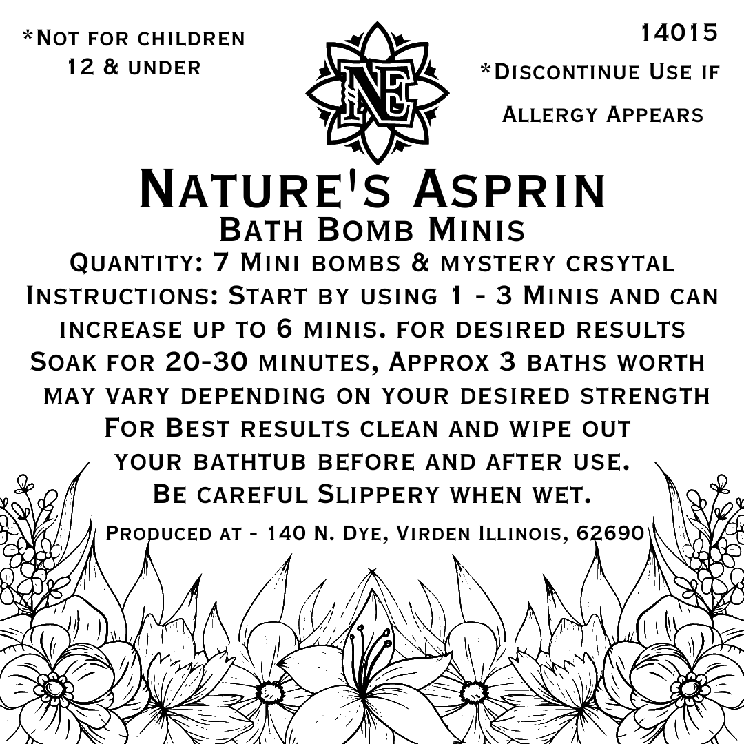 Natures Asprin Mini Bath Bombs - 7 pieces