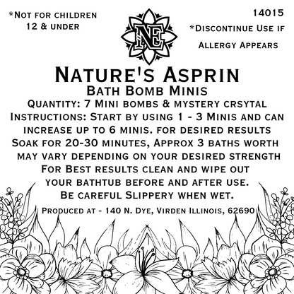 Natures Asprin Mini Bath Bombs - 8 pieces
