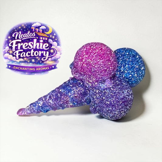 Plum Blossom Bliss Triple Scoop Ice Cream Cone Car Vent Freshie