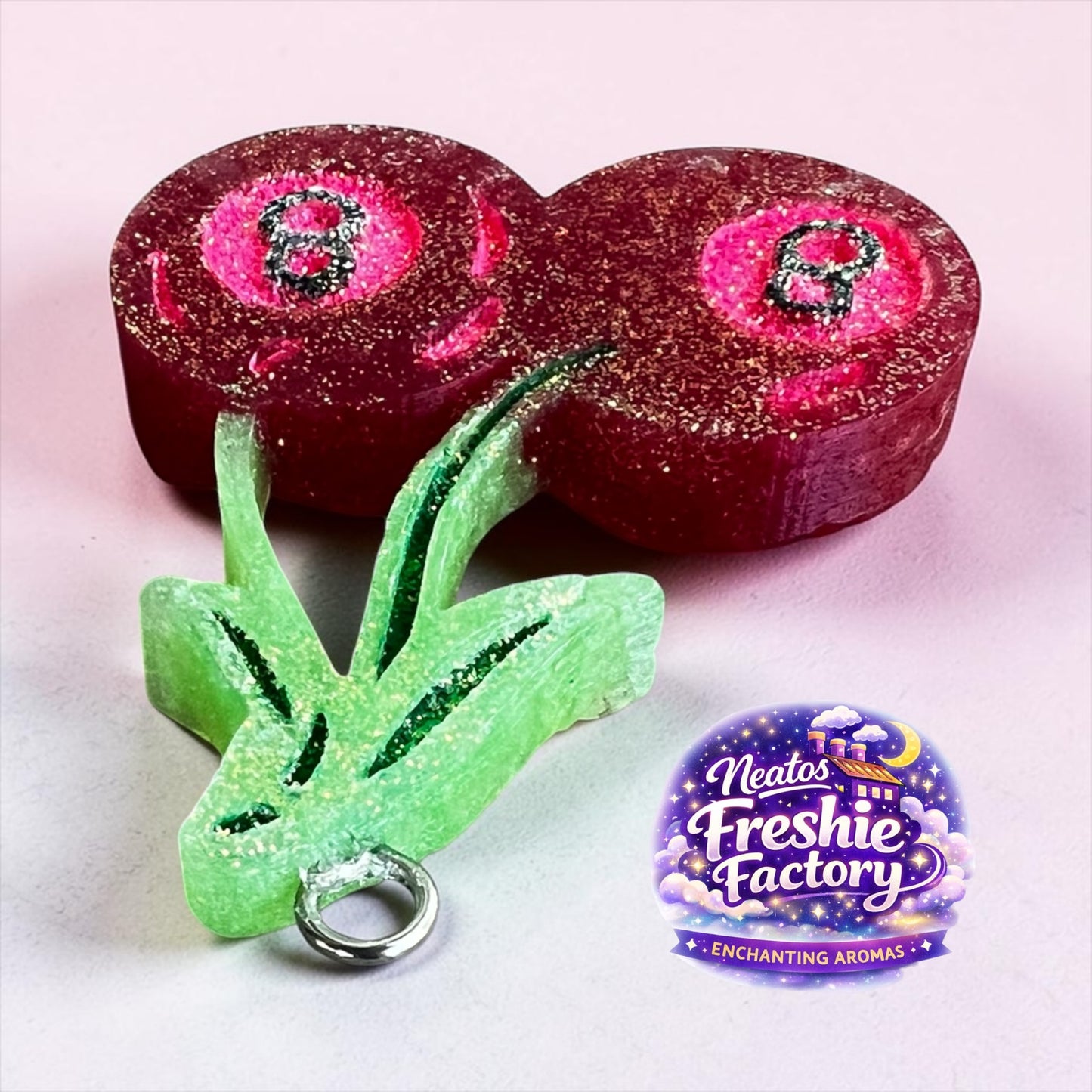 Midnight Cherry 8 Ball Cherries Car Hanging Freshie