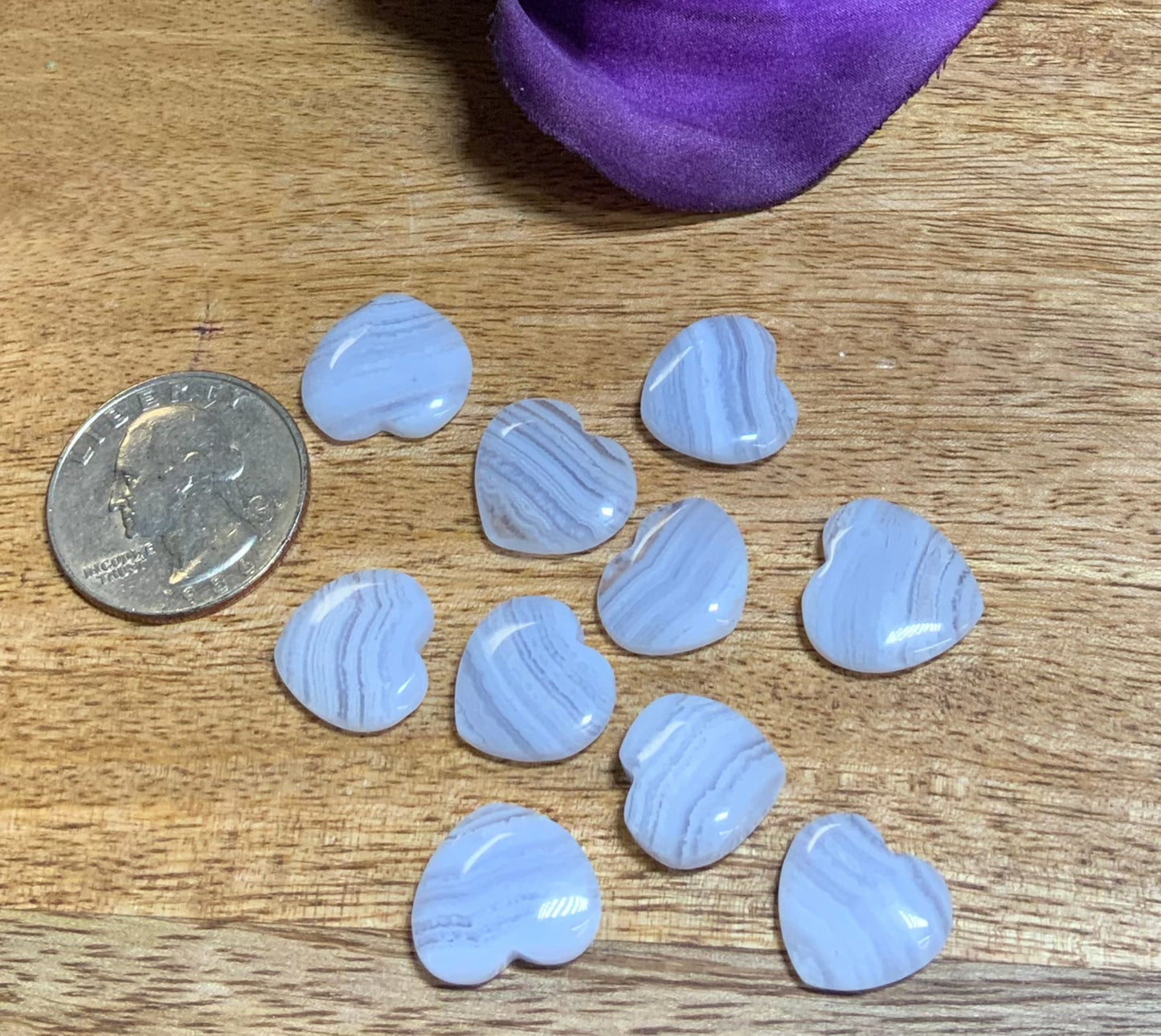 Blue Lace Agate Mini Hearts