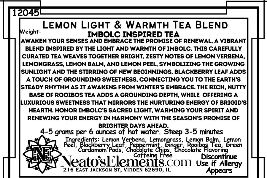 Lemon Light & Warmth Imbolc Inspired Tea Blend