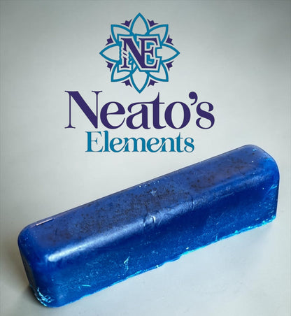 Neatos Elements blue bath crayon, handmade, firm, long-lasting, easy-clean formula for tubs and showers.