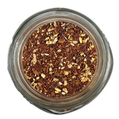 Neatos Elements Choco Chai Tea Blend loose leaf tea with rooibos, ginger, cardamom, and chocolate chips.