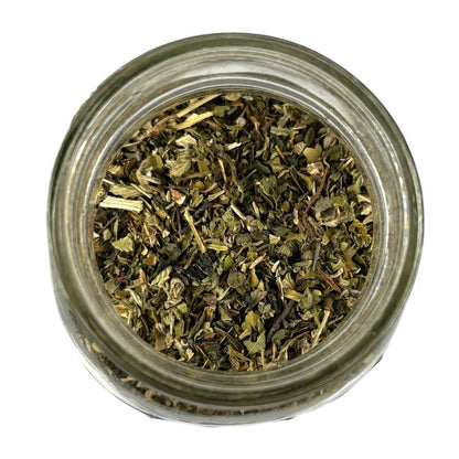 Neatos Elements Early Bird Tea Blend loose leaf tea with yerba mate, damiana, spearmint, and nettle.