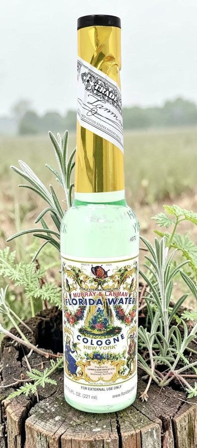 Neatos Elements Florida Water Cologne, 8 oz bottle with gold foil neck wrap and ornate label featuring floral and scenic designs.