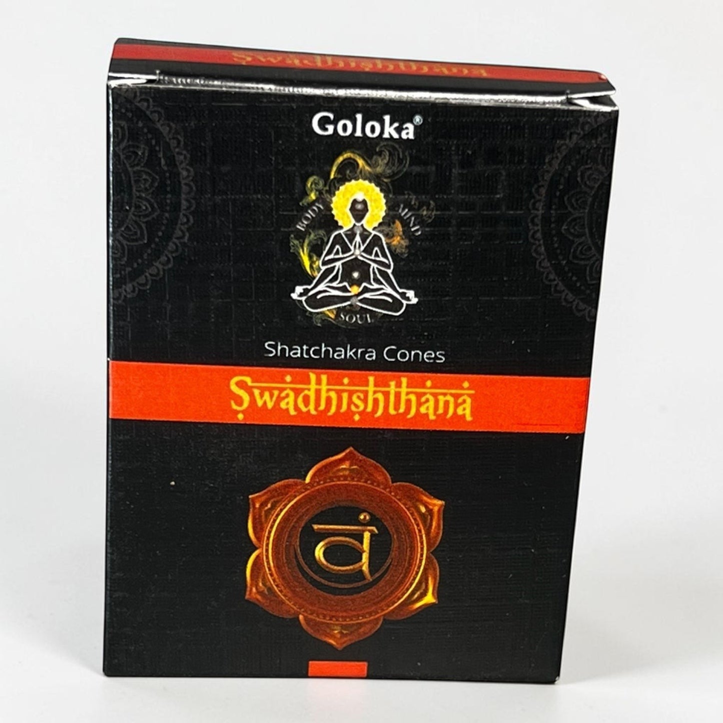 Neatos Elements Goloka Chakra Swadhisthana incense cones, handmade in India, 10 cones per pack, approx. 30 min burn time.