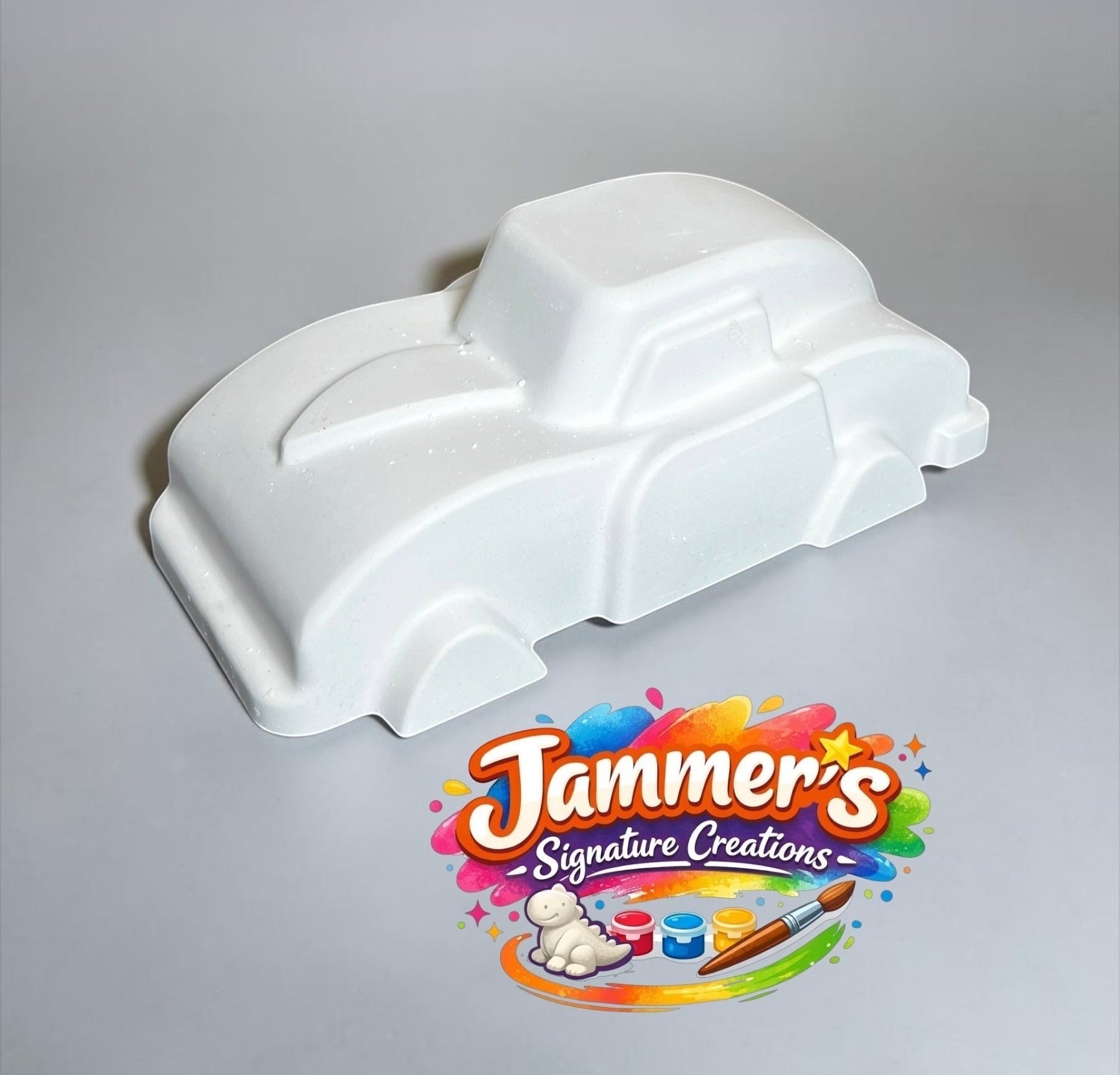 Neatos Elements white unpainted plaster mini car figurine for painting crafts