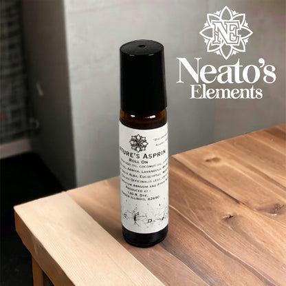 Neatos Elements Nature's Aspirin roll-on with herbal blend for soothing relief. Fast-absorbing, non-greasy formula.