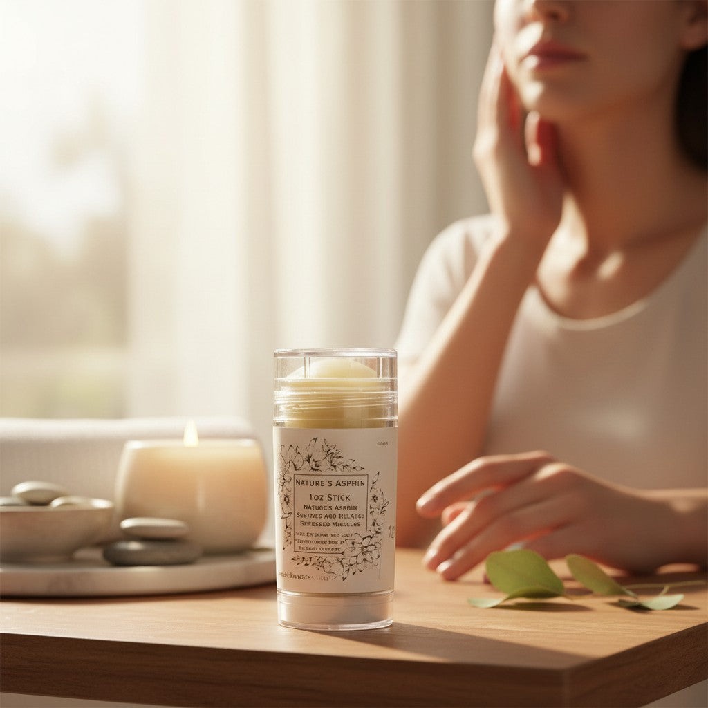Neatos Elements Nature's Asprin Stick 1 oz herbal balm for muscle relief, soothes and relaxes stressed muscles.