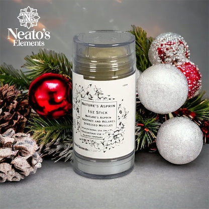 Neatos Elements Nature's Asprin Stick 1oz, herbal balm for soothing muscles, with Arnica, White Willow Bark, Lavender, Chamomile.