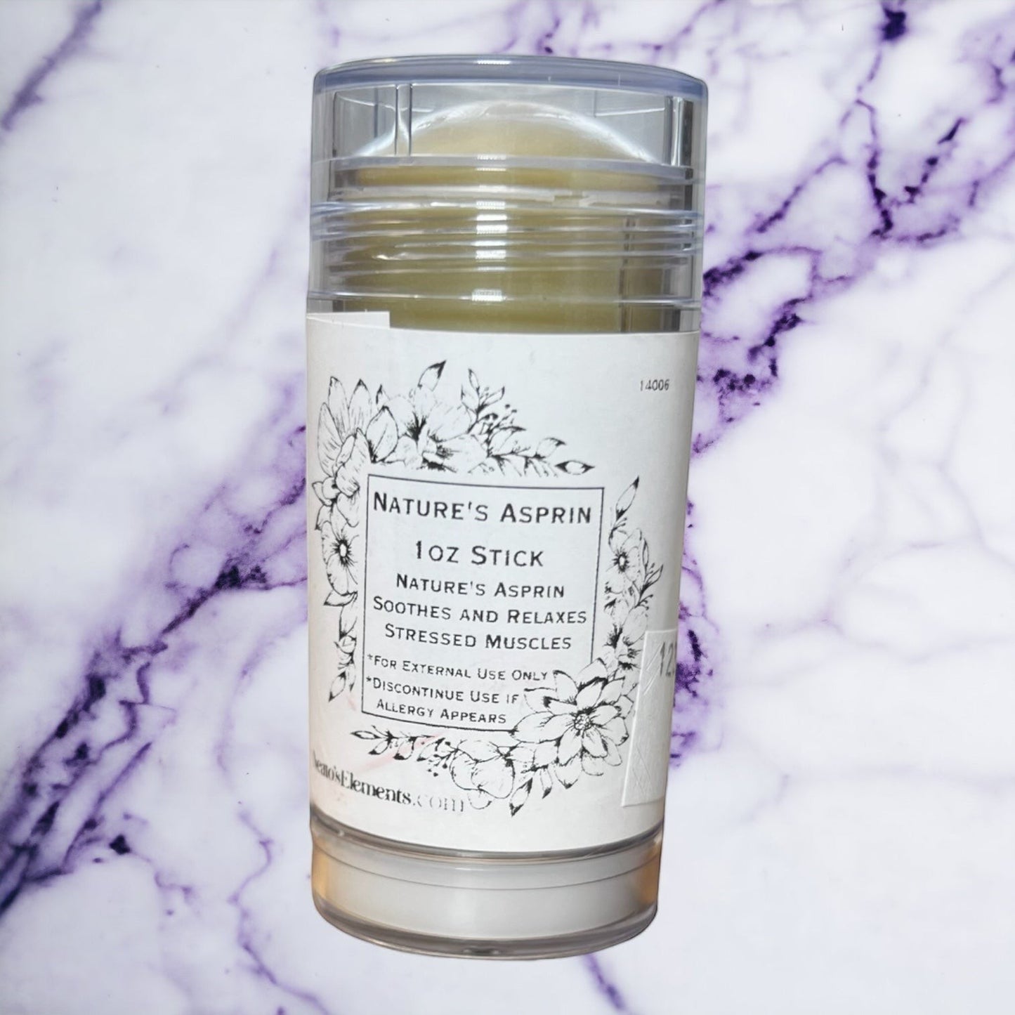 Neatos Elements Nature's Asprin Stick 1 oz, a twist-up herbal balm for targeted muscle relief and relaxation.