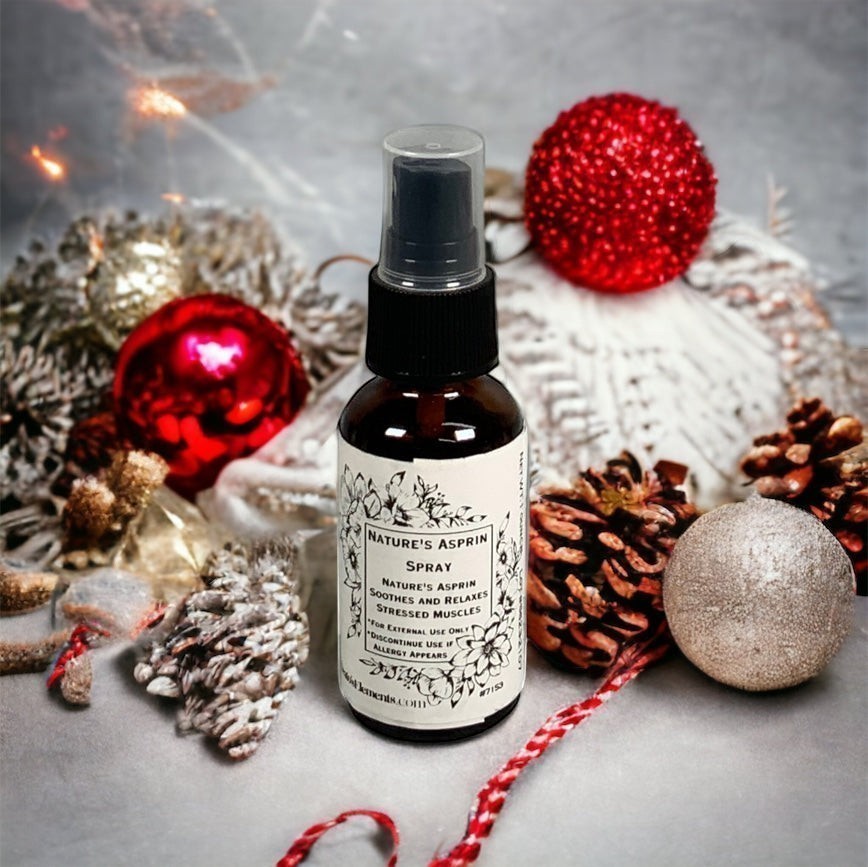 Neatos Elements Nature's Asprin herbal spray bottle with Arnica and White Willow Bark for stressed muscles. Fast absorbing.
