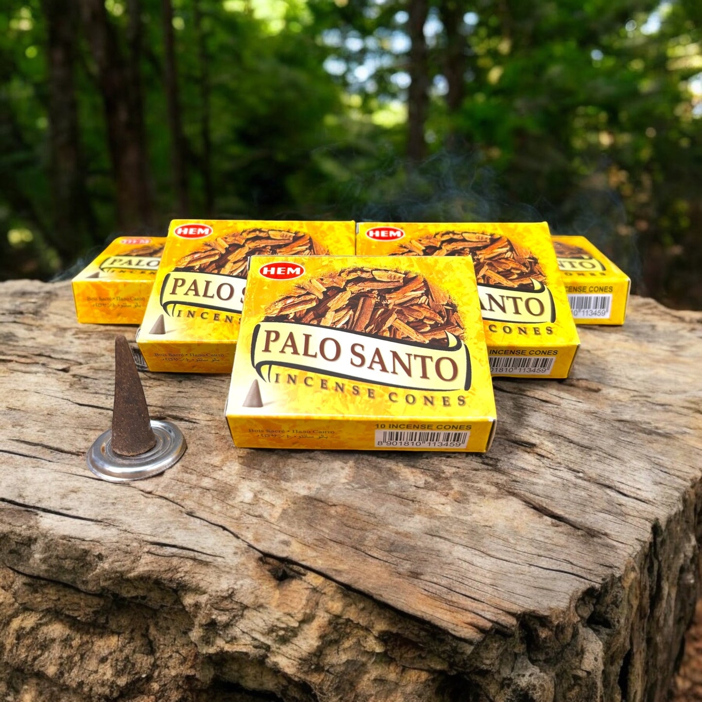 Neatos Elements Palo Santo Incense Cones, 10 cones per pack, for spiritual cleansing and relaxation. Woodsy scent.