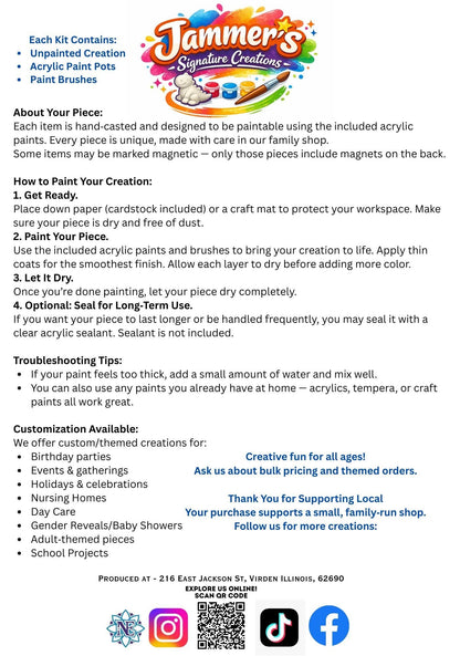 Neatos Elements Poop Emoji Magnetic Maxi paint kit includes unpainted plaster figurine, paint pots, and brushes for creative fun.