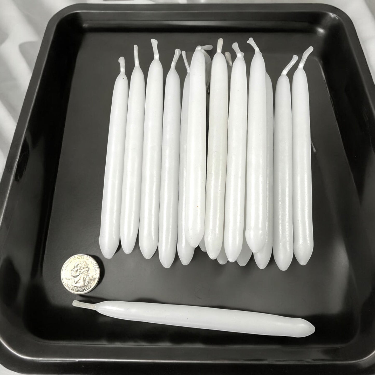 Neatos Elements hand-dipped white taper candles, approximately 5.25 inches long, ideal for divination and magic rituals.