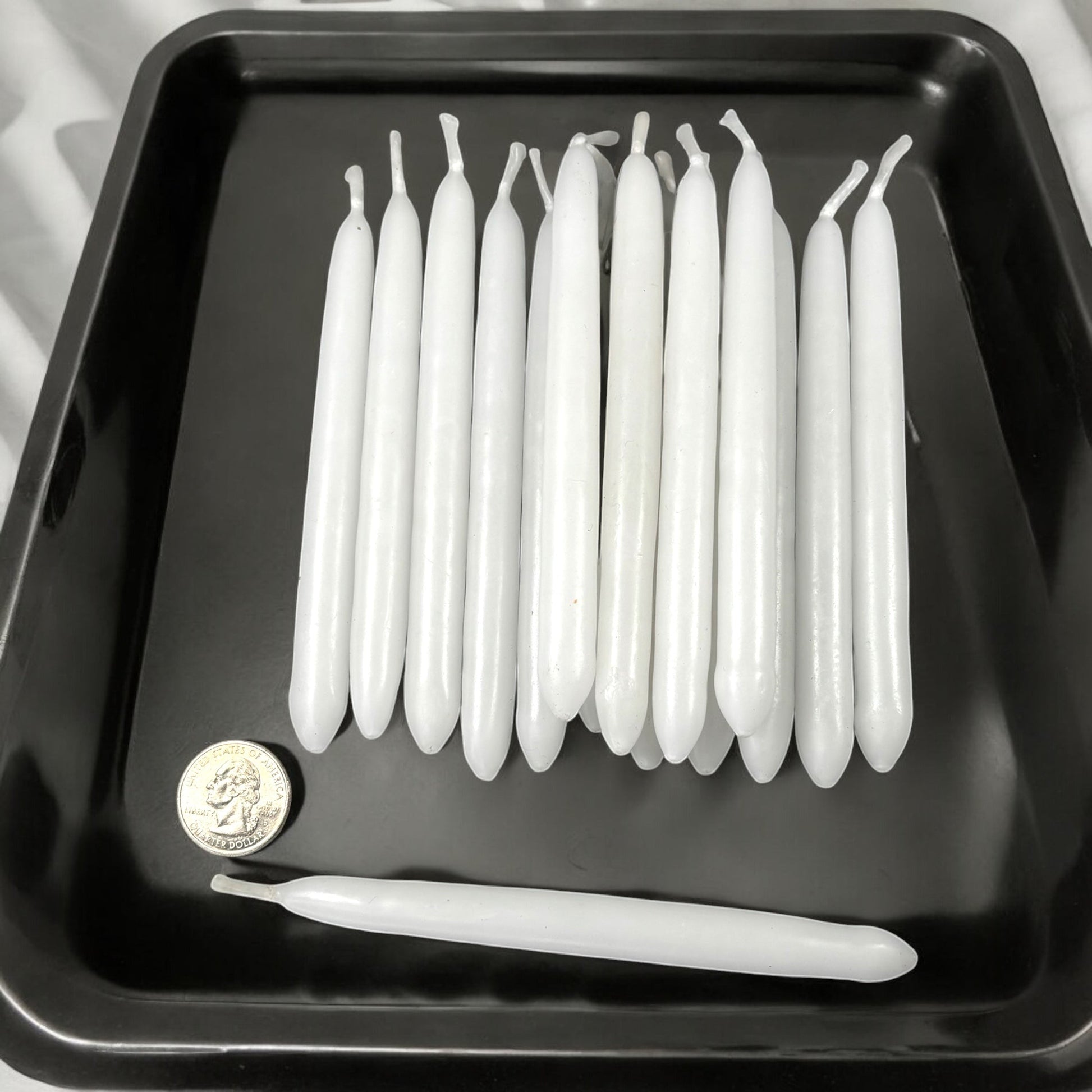 Neatos Elements hand-dipped white taper candles, approximately 5.25 inches long, ideal for divination and magic rituals.