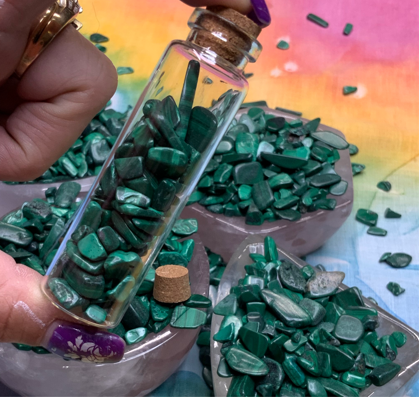 Malachite Crystal Chips - Medium - A Grade - Neatos Elements